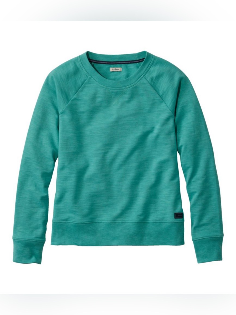 L.L. Bean Women's Peaks Island Crewneck Sweatshirt Glacial Teal Terry Cotton 3X